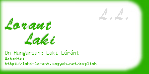 lorant laki business card