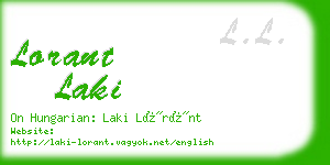 lorant laki business card